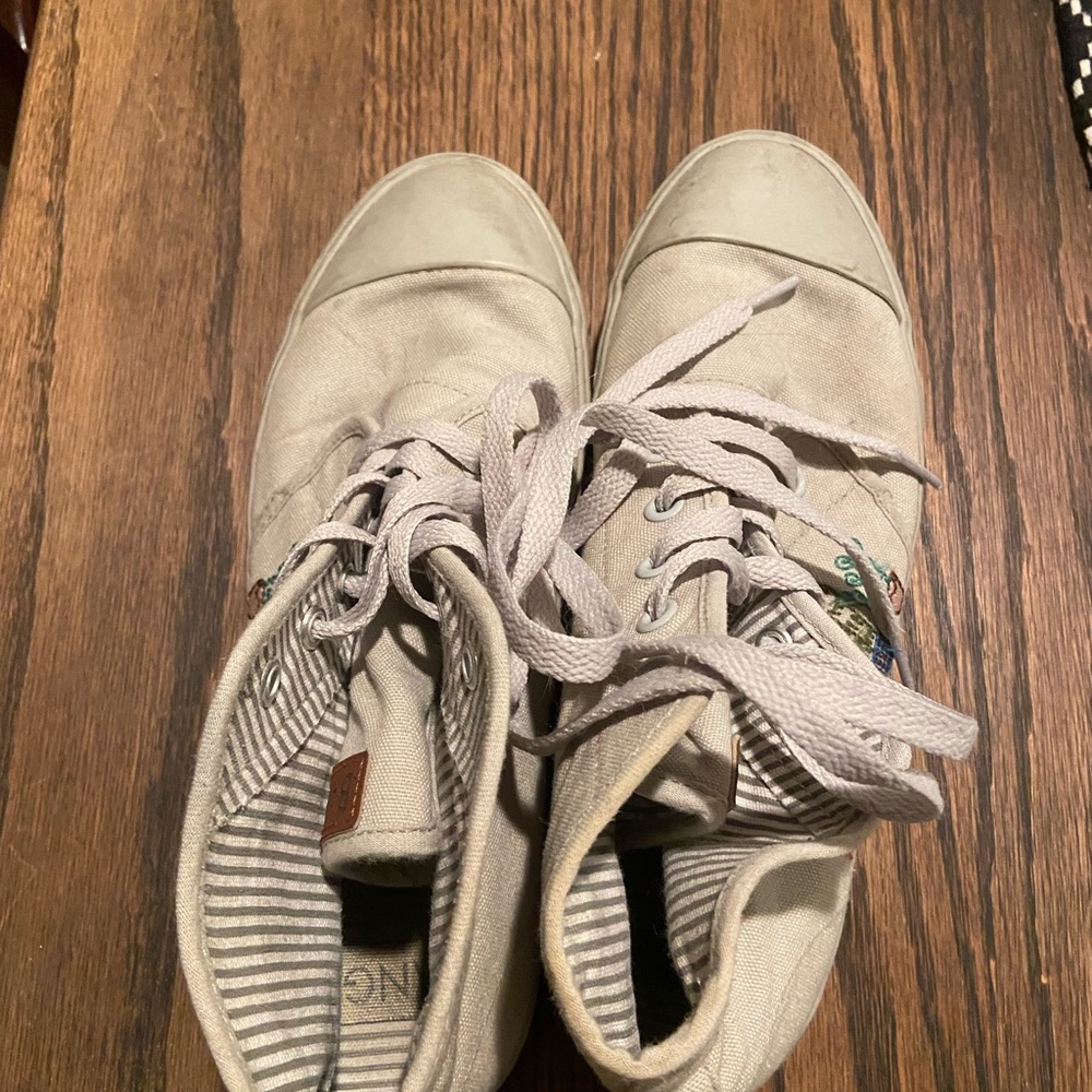 Bangs Earl Gray Hightop sneakers with cactus succulents